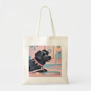 Tote Bag Mignonne chien rose bleu pâle maman chien