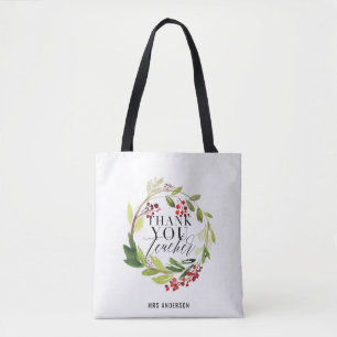 Tote Bag mignonne couronnes florales professeur élégant