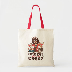 Tote Bag Mignonne Crazy Chat Lady Funny Kitty Lover Kitten