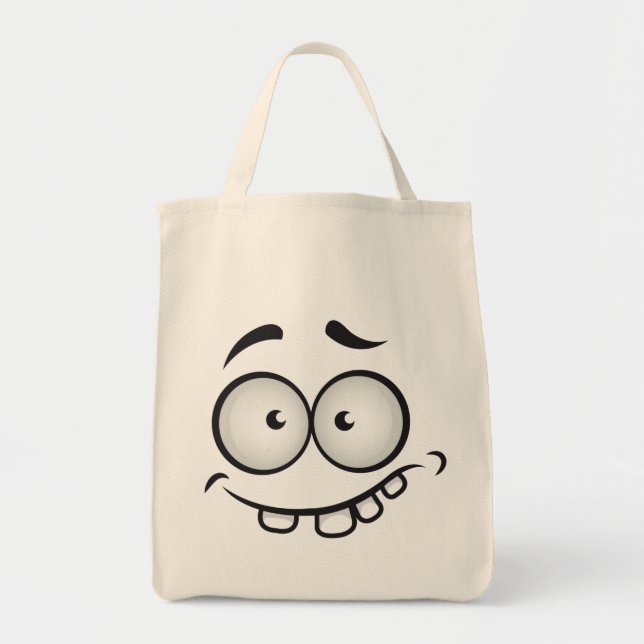 Tote Bag Mignonne drôle visage souriant riant tendance mode (Devant)