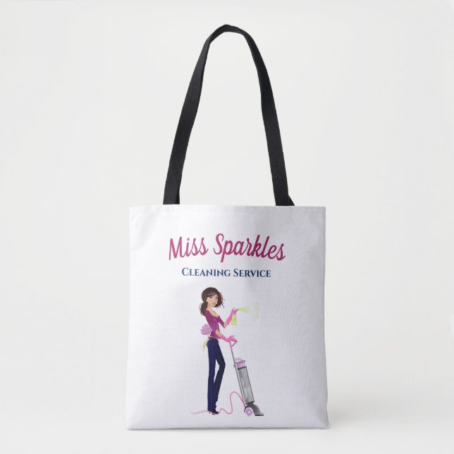 Tote Bag Mignonne Femme De Nettoyage Ménage Dans Les Talons (Devant)
