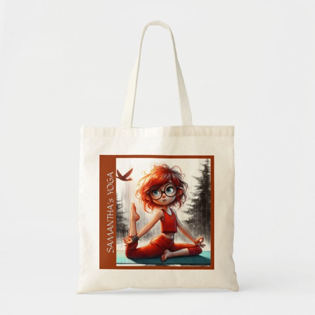 Tote Bag Mignonne fille méditation fitness yoga guérison vi (Devant)