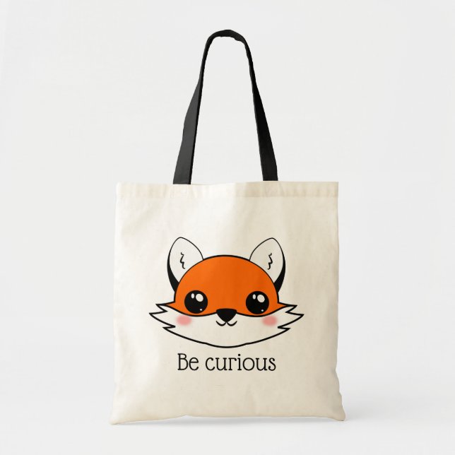 Tote Bag Mignonne Fox Face Soyez Curieux (Devant)