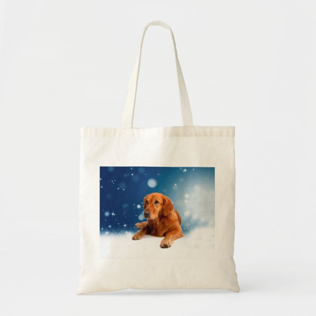 Tote Bag Mignonne Golden Retriever Chien assis dans les éto (Devant)