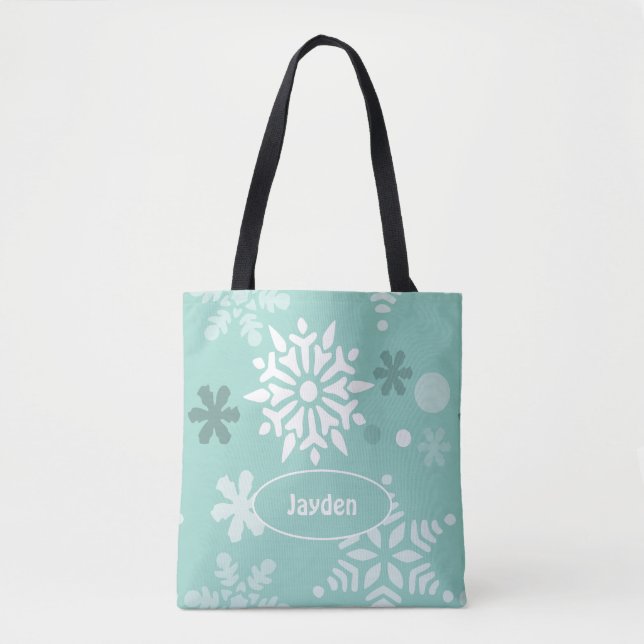 Tote Bag Mignonne hiver Saison de Flambeaux de neige (Devant)