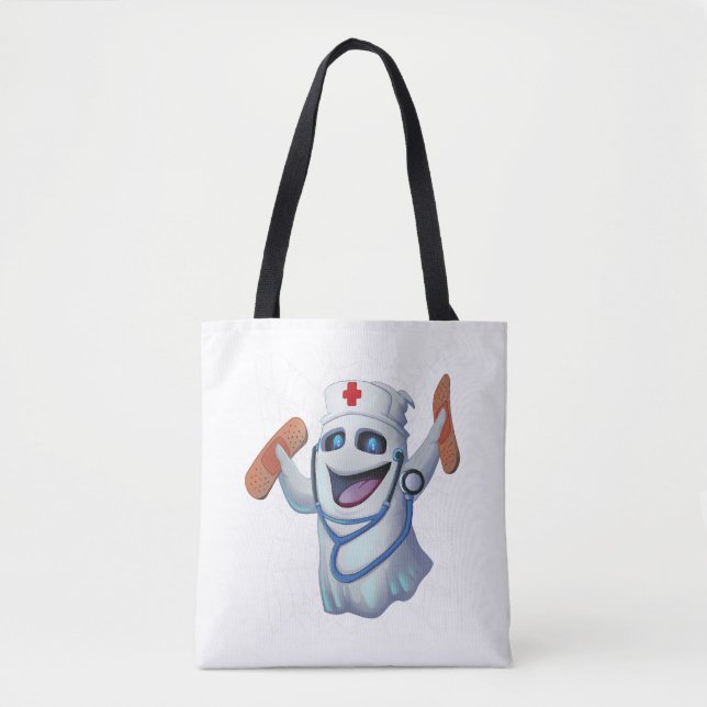 Tote Bag Mignonne infirmière fantôme Halloween (Devant)