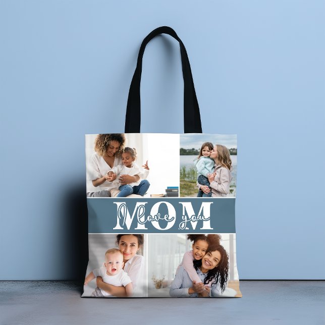 Tote Bag Mignonne JE T'AIME MOM Fête des Mères Photo (Créateur téléchargé)