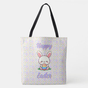Tote Bag Mignonne lapin de printemps/Pâques avec oeuf