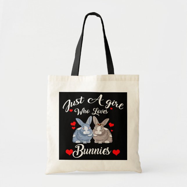 Tote Bag Mignonne Lapin Juste Une Fille Qui Aime Les Lapins (Devant)
