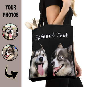 Tote Bag Mignonne Maman amateur de chien photo moderne noir