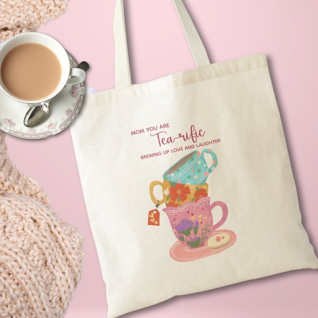 Tote Bag Mignonne Maman Rose Vous Êtes Tea-rifique (Créateur téléchargé)