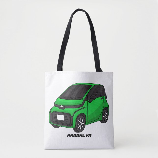 Tote Bag Mignonne micro-voiture verte (Devant)