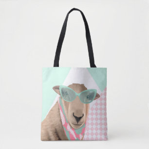 Tote Bag Mignonne Mouton Avec Lunettes