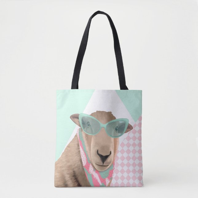 Tote Bag Mignonne Mouton Avec Lunettes (Devant)