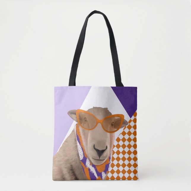 Tote Bag Mignonne Mouton Avec Lunettes (Devant)