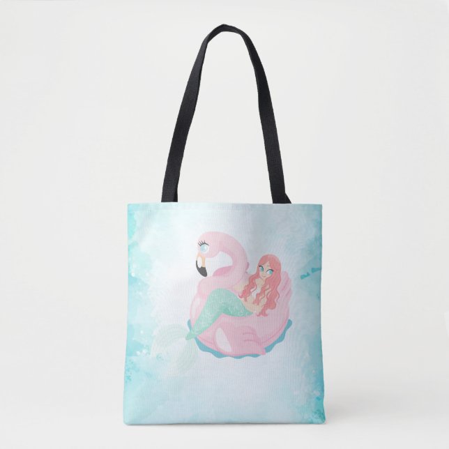 Tote Bag Mignonne Sirène, Mer (Devant)
