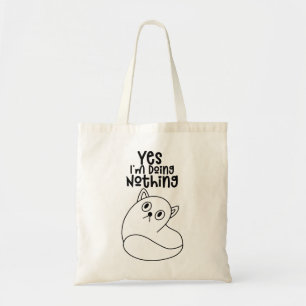 Tote Bag Mignonne Tirage de ligne de chat Oui Je ne fais ri