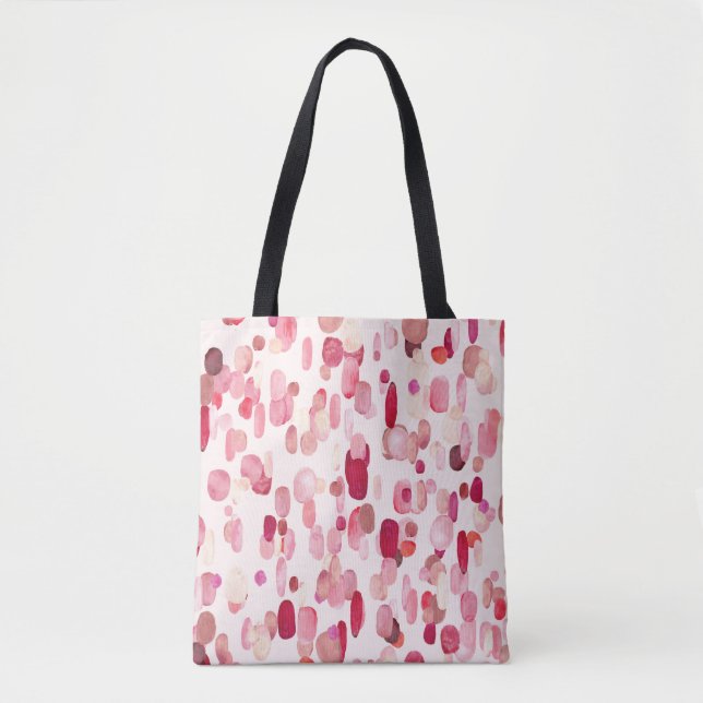 Tote Bag Mignonnes Zones Rouges Roses Simples (Devant)