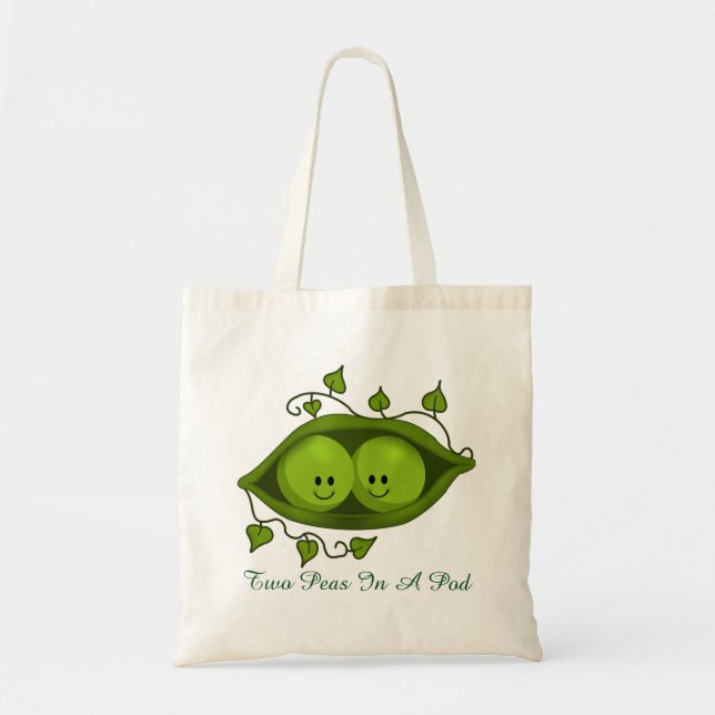 Tote Bag Mignons Deux Pois Dans Une Cosse (Devant)