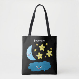 Tote Bag Mignons étoiles chantant, lune et bande dessinée d