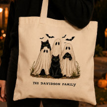 Mignons fantômes chats noirs chauves-souris Hallow