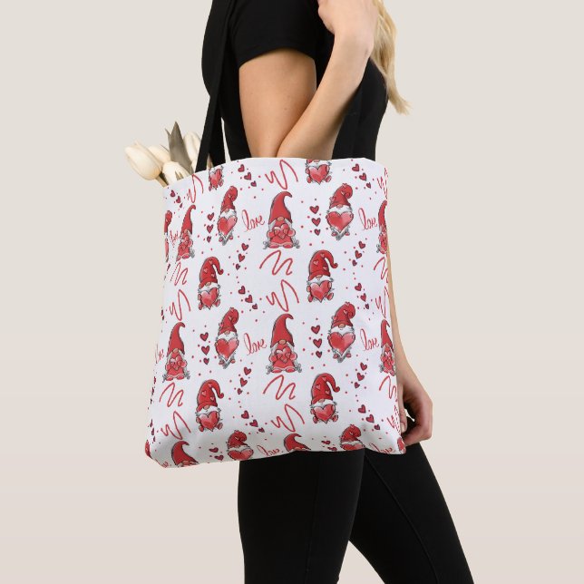 Tote Bag Mignons gnomes d'amour de la Saint-Valentin (De près)