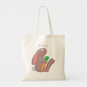 Tote Bag Mignons lapin lapin lapin assis avec dessin de car