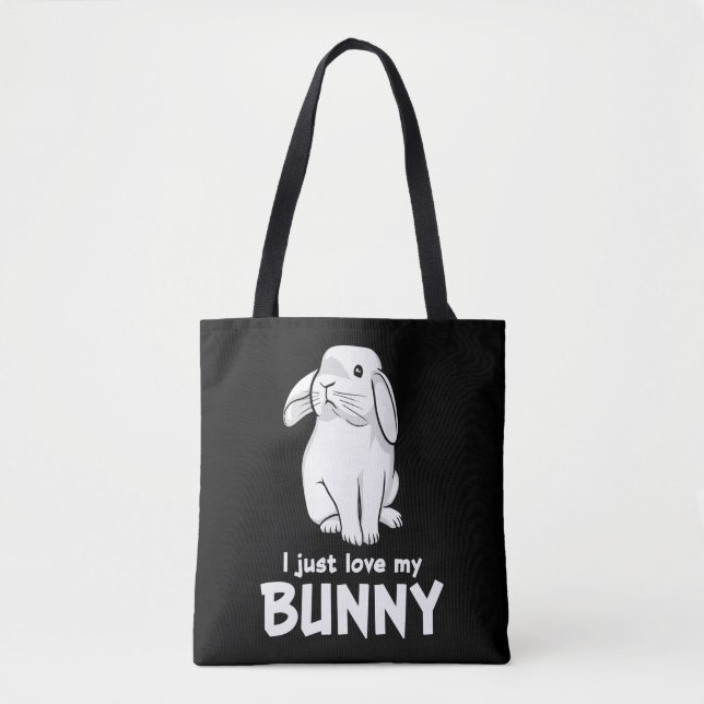 Tote Bag Mignons Lapins J'Aime Mon Lapin (Devant)