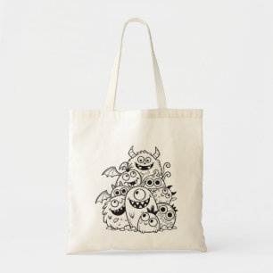 Tote Bag Mignons personnages de dessin animé monstre illust