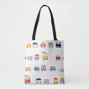 Tote Bag Mignons trains colorés sans couture motif.