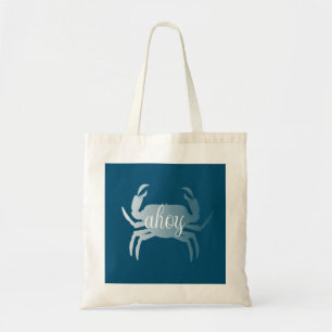 Tote Bag Miinimaliste Crabe Écrevisse Crustacé Ahoy Marine