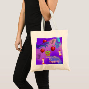 Tote Bag Mikitiez crâne rouge toxique pomme vegan été
