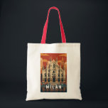 Tote Bag Milan Italie Duomo di Milano Travel Art Vintage<br><div class="desc">Design vectoriel de Milan. Milan,  métropole du nord de la Lombardie italienne,  est une capitale mondiale de la mode et du design.</div>