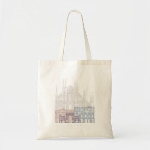TOTE BAG MILAN SKYLINE POSTER PASTEL