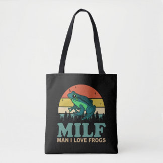 Tote Bag MILF Homme J'adore les Grenouilles Drôle Amphibien