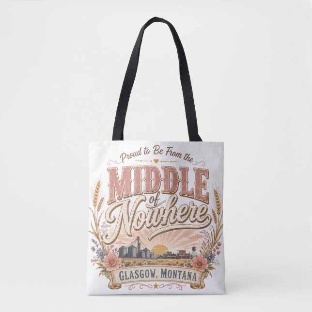 Tote Bag Milieu de nulle part Glasgow Montana Rustique  (Devant)