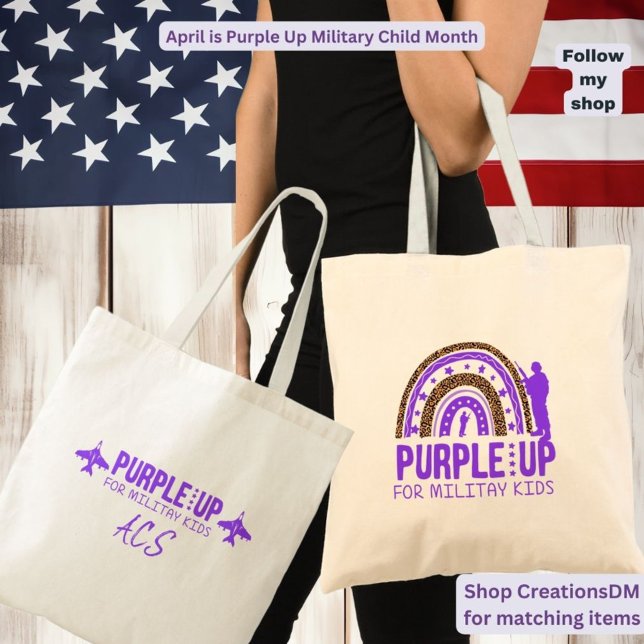Tote Bag Militaire personnalisé - Violet Up Militaire Enfan (Créateur téléchargé)