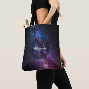 Tote Bag Milky way bright colors personalizable monogram