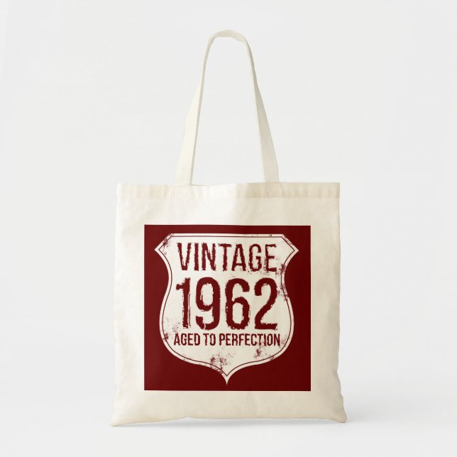 Tote Bag Millésime 1962 Vieilli à la perfection (Devant)