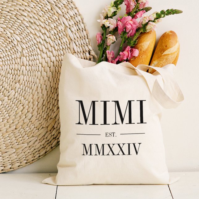 Tote Bag Mimi Année Numérique Romaine Établie (Créateur téléchargé)