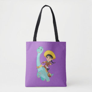 Tote Bag Min & Clover Joyeux Cowgirl & Brontosaurus Ride