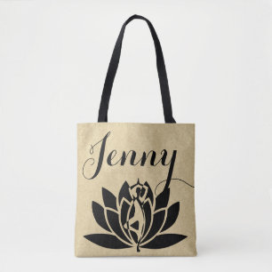 Tote Bag Mindfult Cadeau Yoga Méditation Lotus Nommé Fourre