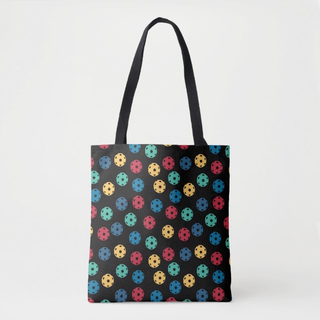 Tote Bag 🤩 mini boulettes sur arrière - plan noir (Devant)