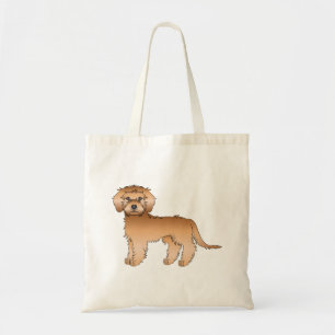 Tote Bag Mini Goldendoodle abricot Chien de dessin animé mi