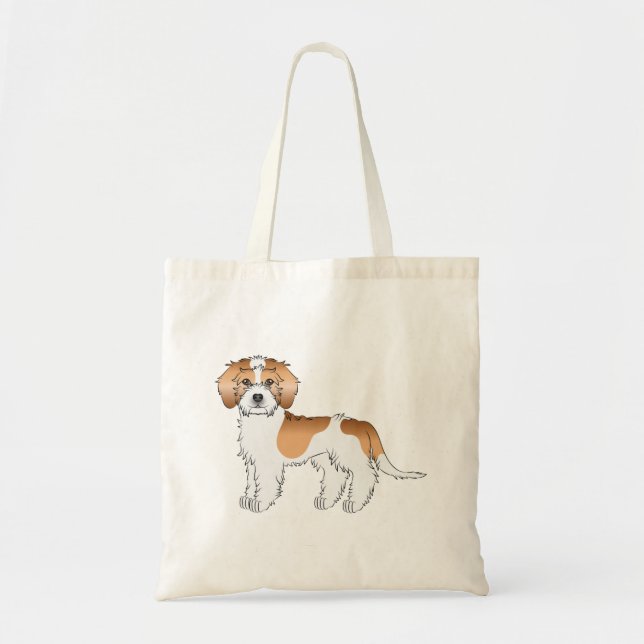 Tote Bag Mini Goldendoodle couleur abricot parti-color (Devant)