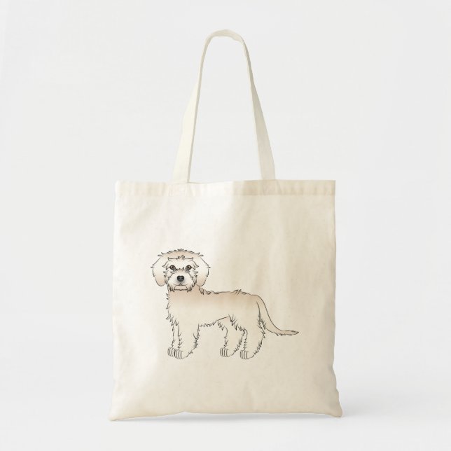 Tote Bag Mini Goldendoodle crème Chien de dessin animé mign (Devant)