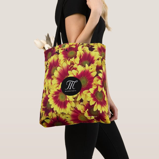 Tote Bag Mini tournesol rouge d'automne (De près)