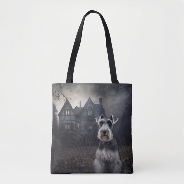 Tote Bag Miniature Schnauzer Halloween Épouvantable (Devant)