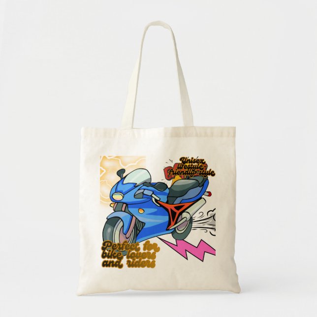 Tote Bag Minimal Bike Art Graphic –Motorcycle Party (Devant)