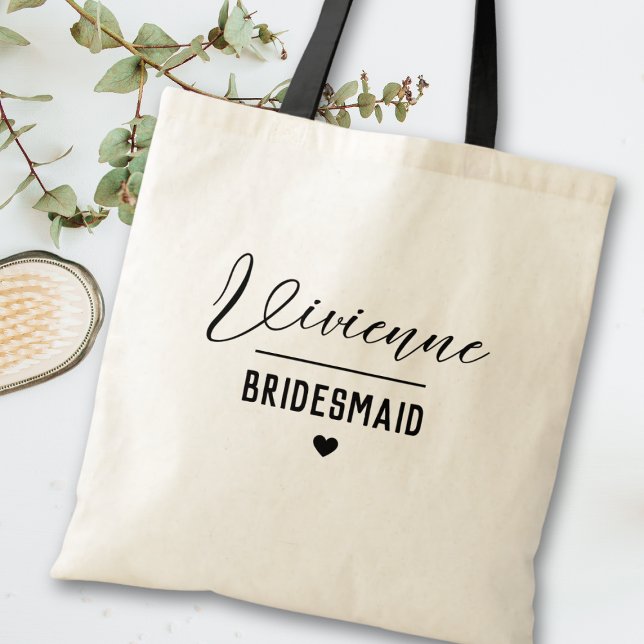 Tote Bag Minimal de la typographie moderne Mariage Bridesma (Créateur téléchargé)